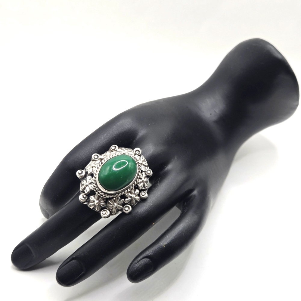 Rare VTG Taxco 925 Hecho en Mexico FC Poison Hidden Locket Adjustable Ring sz 9